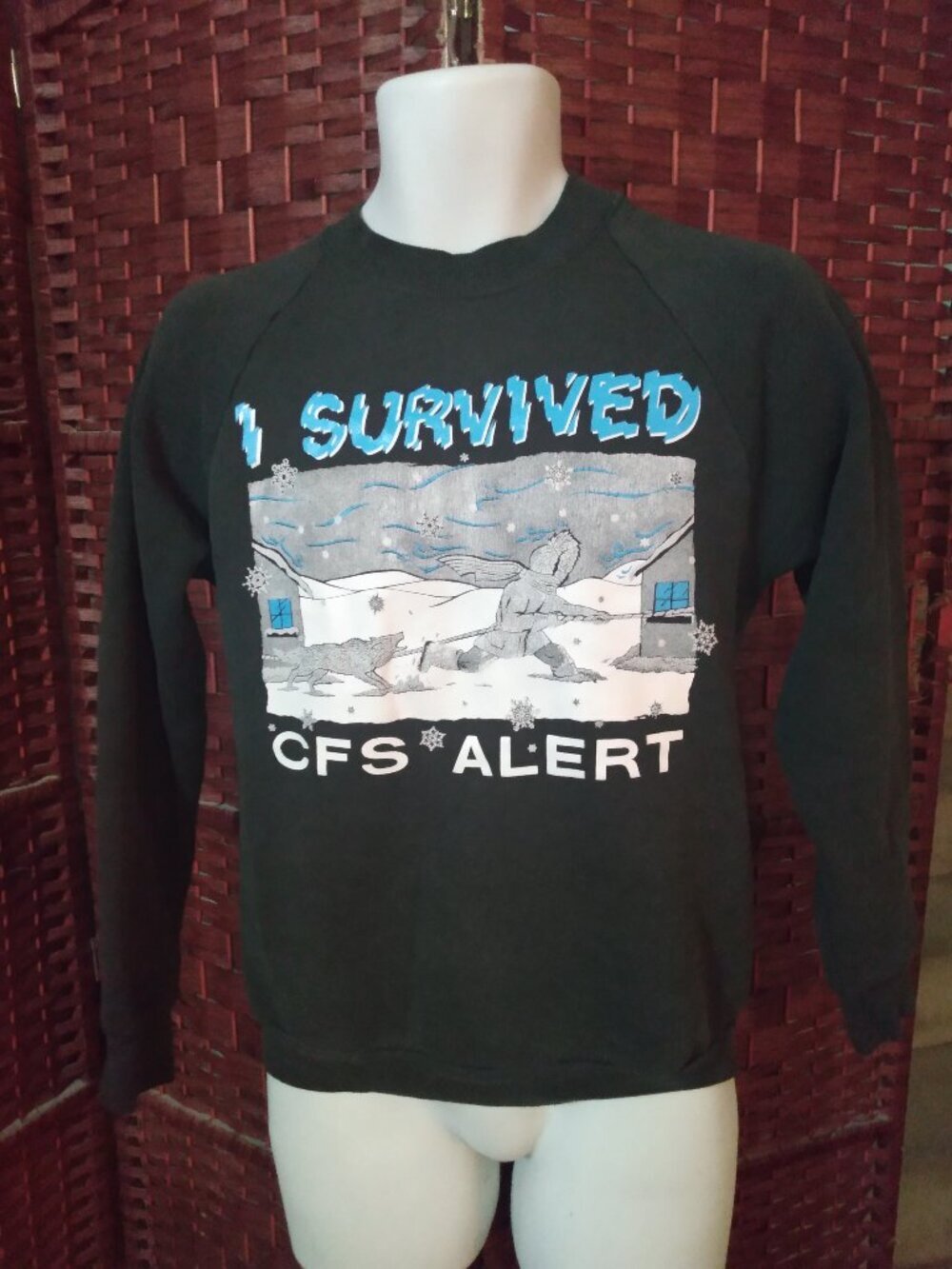 Vintage 90s I Survived CFS Alert Sweatshirt Canadian Forces Station Nunavu